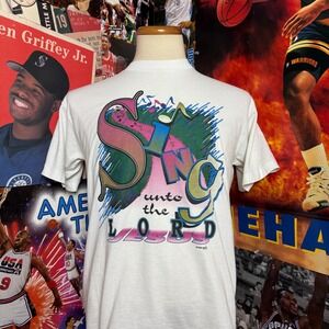 Vintage 90s Sing Unto The Lord Gospel Music T Shirt Christian Jesus Tee Sz Large